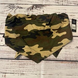 AFRM Camouflage Tie Scarf Crop Top - Green and Brown.